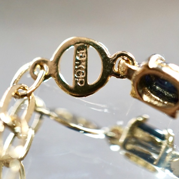 VERMEIL 10 Carat Black Sapphires & Diamonds Designer Bracelet - Picture 6 of 13